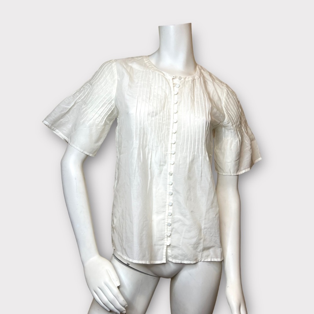 J.Crew pin tuck silk cotton blouse